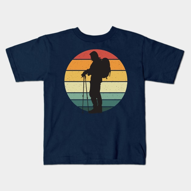hiking vintage hiker Kids T-Shirt by Tesszero